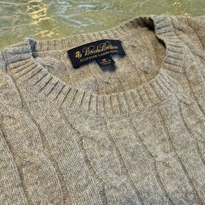 Brooks Brothers Gray Cable Knit Sweater